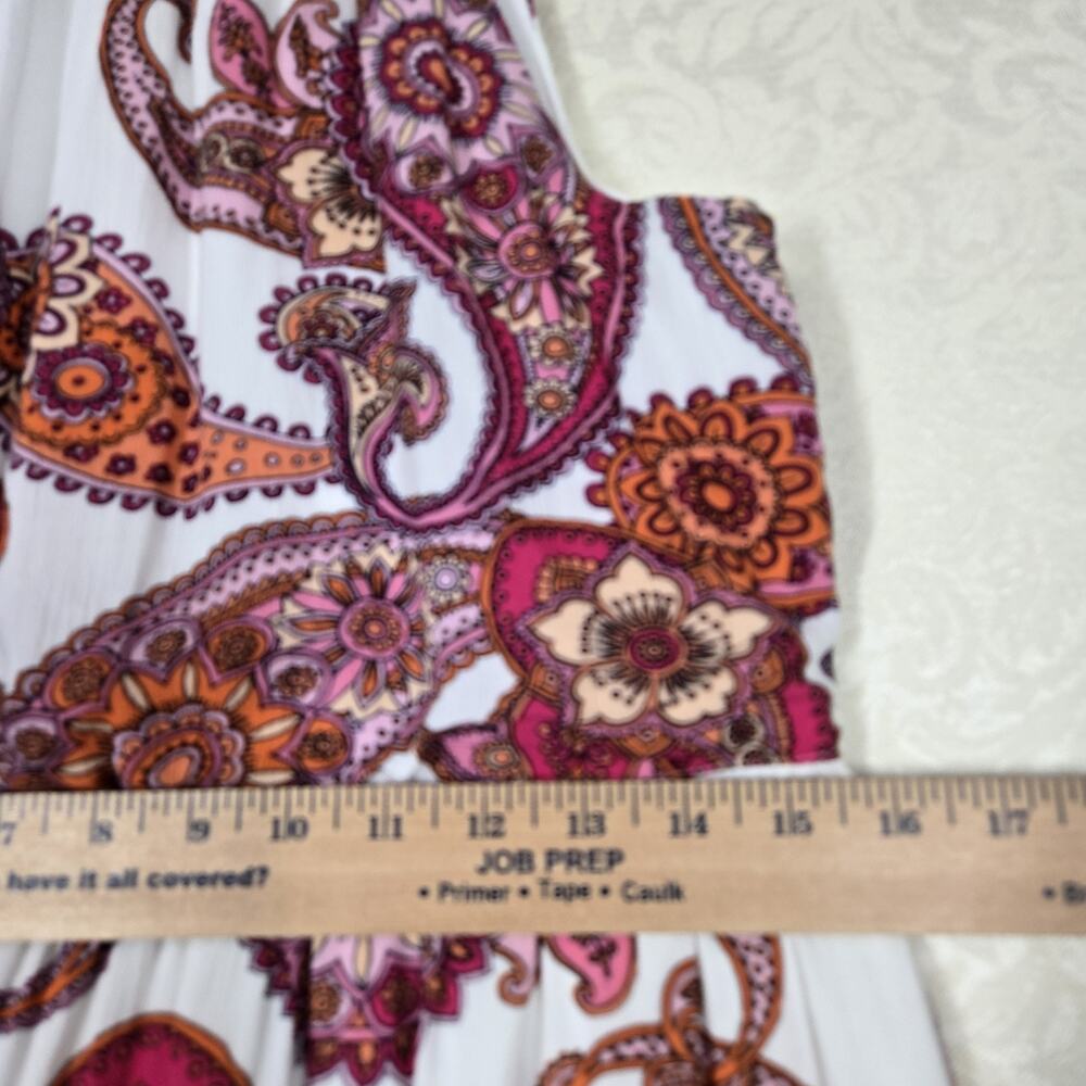 Express Paisley Halter Maxi Dress sz S White Pink Multicolor Tiered Boho NEW - Picture 14 of 16